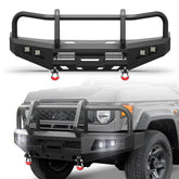 POFENZE Front Bumper for 2007-2023 Toyota Land Cruiser 70 Series LC76 LC78 LC79, Winch Bumper with Grille Guard POFENZE