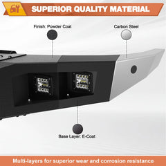 POFENZE Heavy Duty Chevy Silverado Front and Rear Bumper with Winch Plate for 2014-2015 Silverado 1500 Off Road Bumpers Fit Silverado 1500 POFENZE