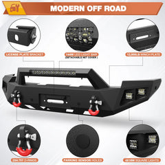 POFENZE Heavy Duty Silverado Front and Rear Bumper with Winch Plate for 2014-2015 Silverado 1500 Truck Bumpers Fit Silverado 1500 POFENZE