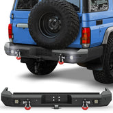 POFENZE Rear Bumper for 2007-2023 Toyota Land Cruiser 70 Series LC76, Steel Bumper with Step and 2-Inch Receiver POFENZE