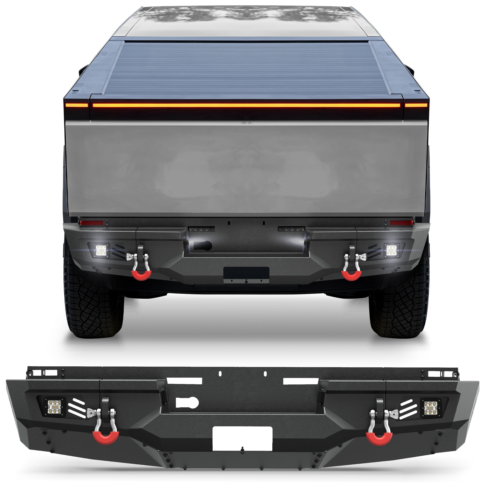 POFENZE Rear Bumper for 2024 2025 2026 Tesla Cybertruck POFENZE