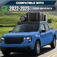 POFENZE Roof Rack for 2022-2025 Ford Maverick, Full Platform Steel Roof Rack, Drill-On, 800 lbs Static Capacity POFENZE
