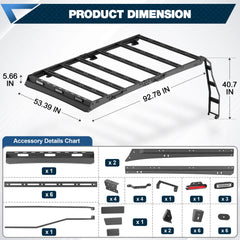 POFENZE Roof Rack with Ladder for 2019–2026 Mercedes-Benz G-Class G500 G550 G63 POFENZE