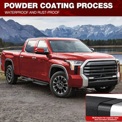 POFENZE Running Boards Two Raised Step Compatible with 2022-2024 Toyota Tacoma Crew Cab with 4 Full-Size Doors POFENZE