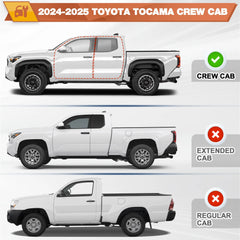 POFENZE Running Boards Two Raised Step Compatible with 2024-2025 Toyota Tacoma Crew Cab with 4 Full-Size Doors POFENZE