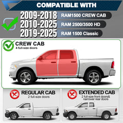 POFENZE Running Boards for 2009-2018 Ram 1500, 2019-2025 Ram 1500 Classic & 2010-2025 Ram 2500/3500 Crew Cab POFENZE