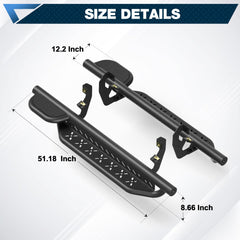 POFENZE Running Boards for 2019-2025 Chevy Silverado & GMC Sierra 1500/2500HD/3500HD Regular Cab POFENZE