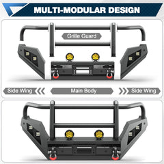 POFENZE Tacoma Front Bumper with Grille Guard for 2016-2023 Toyota Tacoma 3rd Gen POFENZE