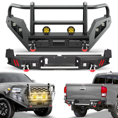 POFENZE Tacoma Front and Rear Bumper Set with Grille Guard for 2016-2023 Toyota Tacoma POFENZE