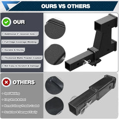 POFENZE Trailer Hitch for 2 Inch Receiver Adjustable 7.3"-9.3" Extension with Hitch Receiver with 5/8 inch Bolt Nut Clip 4000 lbs Matte Black POFENZE