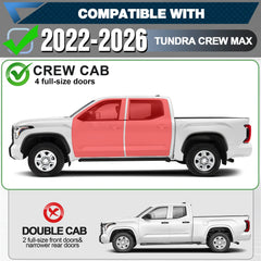 POFENZE Tundra Running Boards for 2022 2023 2024 2025 2026 Toyota Tundra Crew Max with 4 Full-Size Doors
