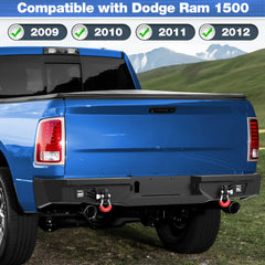 Ram 1500 Front Bumper and Rear Bumper Set for 2009 2010 2011 2012 Ram 1500 with Winch Plate - POFENZE