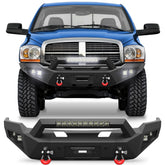 Ram 1500 Front Bumper for 2006-2008 Ram 1500 Pickup, w/Winch Plate, LED Lights, D-rings and License Plate Bracket POFENZE