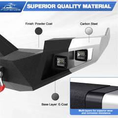 Ram 1500 Front Bumper for 2009-2012 Ram 1500 Pickup, w/Winch Plate, LED Lights, D-rings and License Plate Bracket POFENZE