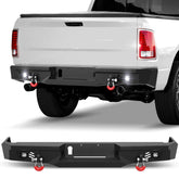 Ram 1500 Rear Bumper for 2009-2018 Ram 1500 Pickup and 2019-2025 Ram 1500 Classic Only, w/Step Plate, Fog Lights, License Plate Lights and D-rings POFENZE