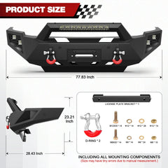 Ram 2500 Front Bumper Full Width for 2010-2018 Dodge Ram 2500/3500 Pickup POFENZE