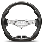 Real Carbon Fiber Steering Wheel For Dodge Charger Challenger Durango 2011-2014 D-shaped Nappa Perforated Leather Flat-bottom Steering Wheel Grip Hand-Stitched POFENZE