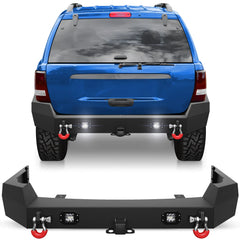 Rear Bumper Compatible with 2nd Gen Grand Cherokee WJ 1999-2004 Textured Black Off-road Back Bumper POFENZE