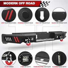 Rear Bumper Compatible with Ram 1500 2009-2018 and Ram 1500 2019-2023 Classic POFENZE