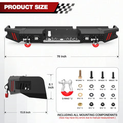 Rear Bumper Compatible with Ram 1500 2009-2018 and Ram 1500 2019-2023 Classic POFENZE