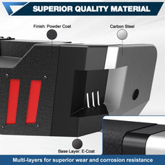 Rear Bumper Compatible with Ram 1500 2019-2024, Textured Black Pickup Truck Bumper for Ram 1500, with Step Plate, Lights, Sensor Holes and D-rings (Exclude Classic) POFENZE