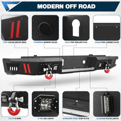 Rear Bumper Fit Chevy Silverado/GMC Sierra 2500/3500 HD 2015 2016 2017 2018 2019 POFENZE