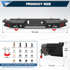 Rear Bumper Fit Chevy Silverado/GMC Sierra 2500/3500 HD 2015 2016 2017 2018 2019 POFENZE