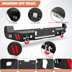 Rear Bumper Fit Toyota Tacoma 3rd Gen 2016 2017 2018 2019 2020 2021 2022 2023 POFENZE