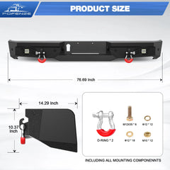 Rear Bumper Full Width for 2007-2013 Tundra POFENZE