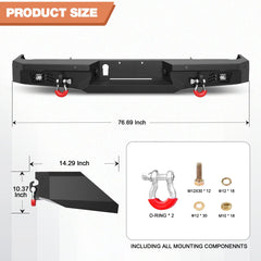 Rear Bumper Full Width for 2014-2021 Tundra POFENZE