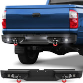 Rear Bumper for 2000-2006 Toyota Tundra Black Pickup Truck Bumper for Tundra w/Step Plate, 2x18w Lights POFENZE