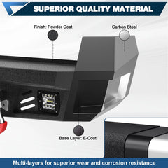 Rear Bumper for 2005-2015 Tacoma 2nd Gen Full Width Offroad Bumper w/Step Plate, 2x18w Lights, D-rings, License Plate Lights Pickup Trucks POFENZE