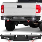 Rear Bumper for 2014 2015 2016 2017 2018 Chevy Silverado 1500 / GMC Sierra 1500 Pickup, Include LED Lights, License Plate Lights and D-rings POFENZE