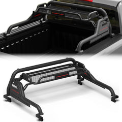 Roll Bar for Full-Size Pickup Truck Headache Racks with Basket Compatible with Ford F150, Silverado 1500, Sierra 1500, Ram 1500, Titan, Tundra POFENZE