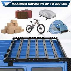 Roof Rack Cargo Basket for 2007-2018 Jeep Wrangler JK Unlimited 4-Door Hardtop Heavy Duty Steel Luggage Carrier POFENZE