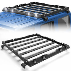 Roof Rack Cargo Basket for 2019-2024 Jeep Wrangler JL Unlimited 4-Door Hardtop Heavy Duty Steel Luggage Carrier POFENZE