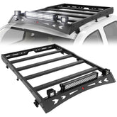 Roof Rack for Tacoma 2005-2022 Cargo Carrier Heavy Duty Top Roof Basket Rack Extension with 3 Lights Bar Fit POFENZE