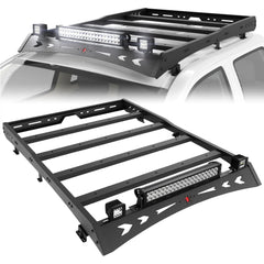 Roof Rack for Tacoma 2005-2022 Cargo Carrier Heavy Duty Top Roof Basket Rack Extension with 3 Lights Bar Fit POFENZE
