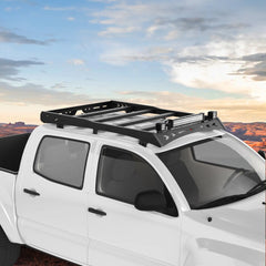 Roof Rack for Tacoma 2005-2022 Cargo Carrier Heavy Duty Top Roof Basket Rack Extension with 3 Lights Bar Fit POFENZE