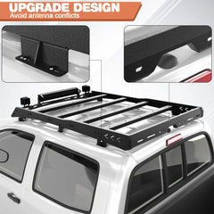 Roof Rack for Tacoma 2005-2022 Cargo Carrier Heavy Duty Top Roof Basket Rack Extension with 3 Lights Bar Fit POFENZE