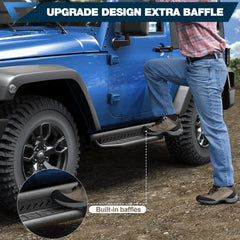 Running Board Steps Compatible with 2007-2018 Jeep Wrangler JK 2 Doors Only POFENZE
