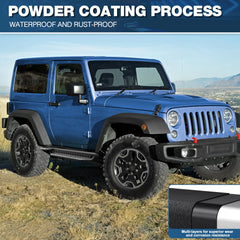 Running Board Steps Compatible with 2007-2018 Jeep Wrangler JK 2 Doors Only POFENZE