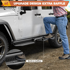 Running Boards 2 Side Steps for 2007-2018 Jeep Wrangler JK Unlimited Crew Cab (4 Doors Only) POFENZE