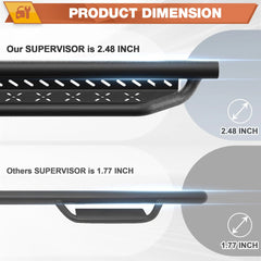 Running Boards 2 Side Steps for 2007-2018 Jeep Wrangler JK Unlimited Crew Cab (4 Doors Only) POFENZE