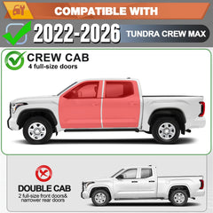 Running Boards Side Steps Compatible with 2022 2023 2024 2025 2026 Toyota Tundra Crew Max Cab - POFENZE
