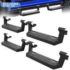 Running Boards Side Steps Ford Bronco 2021 2022 2023 2024 2025 4-Door with Original Rock Rails Removable Heavy-Duty Steel Side Bars Step Plates POFENZE