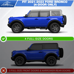 Running Boards Side Steps Ford Bronco 2021 2022 2023 2024 2025 4-Door with Original Rock Rails Removable Heavy-Duty Steel Side Bars Step Plates POFENZE