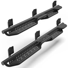 Running Boards Side Steps Two Raised Step Compatible for 1999-2016 Ford F250 SuperCrew (4 Door), 2 Stairs Side Step Rails Coated Black Carbon Steel Nerf Bars POFENZE