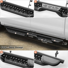Running Boards Side Steps Two Raised Step Compatible with 2019-2025 Chevy Silverado & GMC Sierra 1500, 2020-2025 Chevrolet Silverado/GMC Sierra 2500HD 3500HD POFENZE
