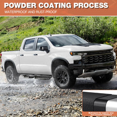 Running Boards Side Steps Two Raised Step Compatible with 2019-2025 Chevy Silverado & GMC Sierra 1500, 2020-2025 Chevrolet Silverado/GMC Sierra 2500HD 3500HD POFENZE
